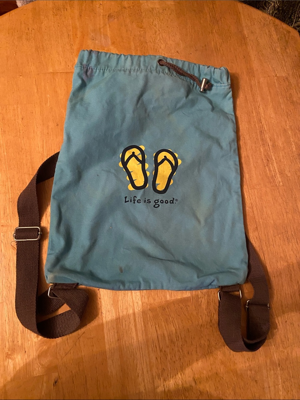 Life is good backpack canvas used
